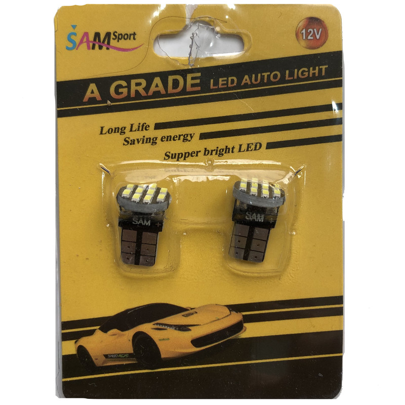 لامپ چراغ کوچک خودرو سام قرمز 10SMD پایه آریایی فشاری بسته 2 عدی