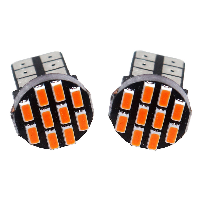 لامپ چراغ کوچک خودرو سام نارنجی 10SMD پایه آریایی فشاری بسته 2 عدی
